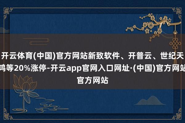 开云体育(中国)官方网站新致软件、开普云、世纪天鸿等20%涨停-开云app官网入口网址·(中国)官方网站